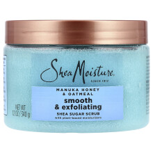 SheaMoisture, Gładkie i Oczyszczające Puder z Cukru Trzciny, Miodu Manuka i Otrąb, 12 oz (340 g)
