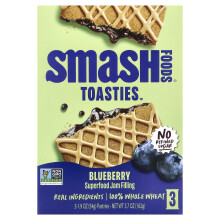Smash Foods, Toasties, Mirtilo, 3 Pastel, 1.9 oz (54 g) Cada