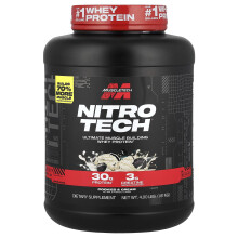 MuscleTech, Nitro Tech, Proteína de Leche, Fórmula de Construcción Muscular Última, Cookies y Crema, 4 lbs (1.81 kg)