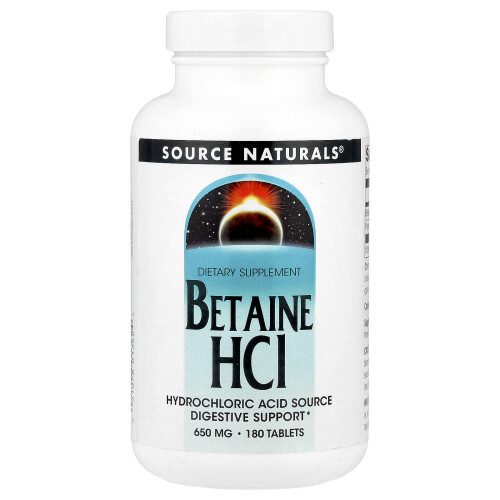 Source Naturals, Βιταμίνη HCl, 650 mg, 180 Tablets