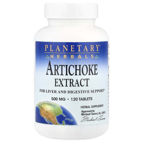 Planetary Herbals, Artisjok Extract, 500 mg, 120 Tablets