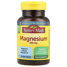 Nature Made, Magnesium, 250 mg, 90 Myggor