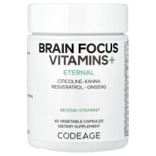 Codeage, Brain Focus Vitamine+, 60 pflanzliche Kapseln