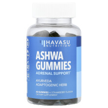 Havasu Nutrition, Gomme di Ashwa, Fragola, 60 Gomme
