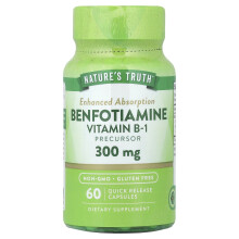 Nature's Truth, Benfotiamine, 300 mg, 60 Quick Release Capsules