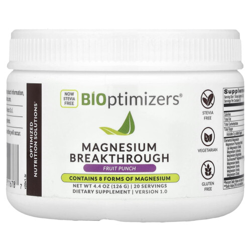 BIOptimizers, Magnesio Breakthrough, Fruit Punch, 4.4 oz (126 g)