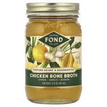 FOND Bone Broth, Brodo di Ossa di Pollo, Limone e Aglio, 14 fl oz (414 ml)