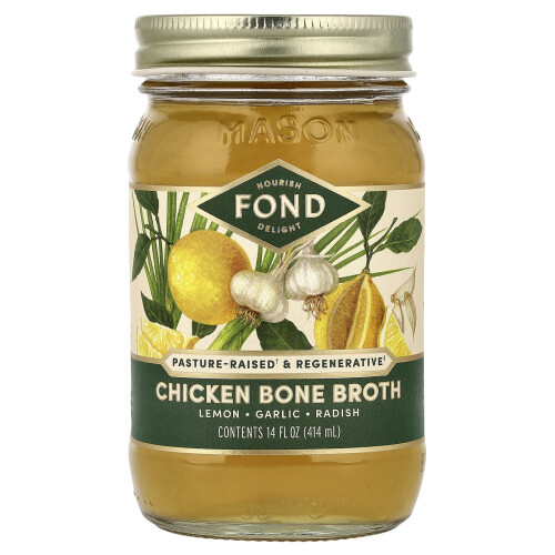 FOND Bone Broth, Χοιρινό Μελί, Λεμόνι & Γάργαρο, 14 fl oz (414 ml)