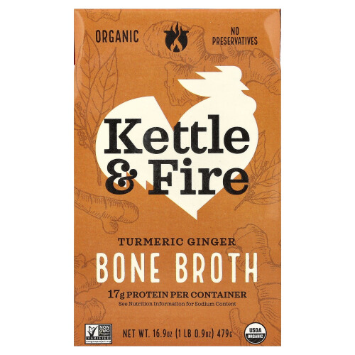 Kettle & Fire, Bone Broth, Turmeric Ginger, 16,9 oz (479 g)