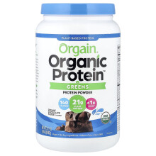 Orgain, Organic Protein + Greens, Plant Based Protein Powder, Creamy Chocolate Fudge, 1.94 lbs (882 g)