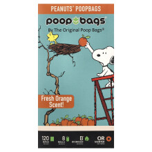 Original Poop Bags, Erdnüsse, Orange, 8 Rollen, 15 Beutel Jeder