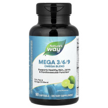 Nature's Way, Mega 3/6/9, Omega Blending, Lime, 90 Softgels