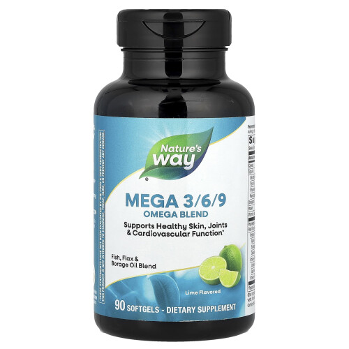 Nature's Way, Mega 3/6/9, Omega Blend, Lime, 90 Μαλακές Γελοίδες