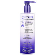 Giovanni, 2chic, Reparationskonditioner, För Skadat, Överbehandlat Hår, Blåbär + Kokosmjölk, 24 fl oz (710 ml)