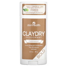 Zion Health, ClayDry Deodorant, Bold, Cedarwood, 2,8 oz (80 g)