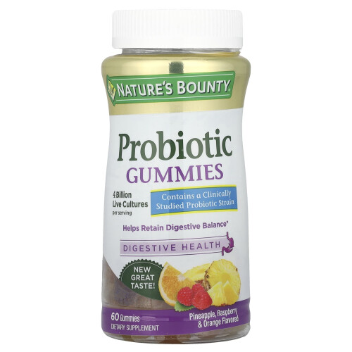 Probiotice Gummies cu Pineapple, Raspberry & Orange, 4 miliarde, 60 Gummies