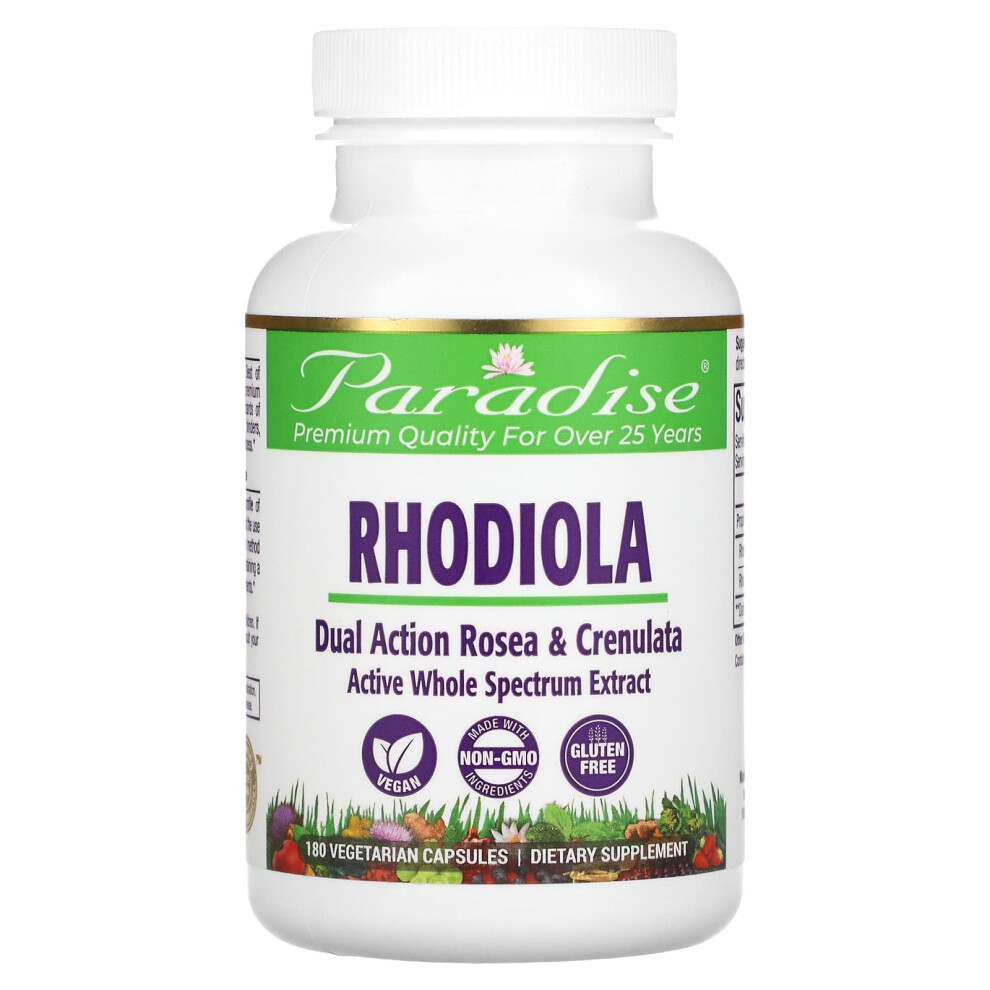 Paradise Herbs , Rhodiola 180 Vegetarian Capsules