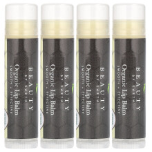 Beauty By Earth, Balsamo Labbra Biologico, Fagiolo di Vaniglia, 4 Tubi, 0,15 oz Ogni