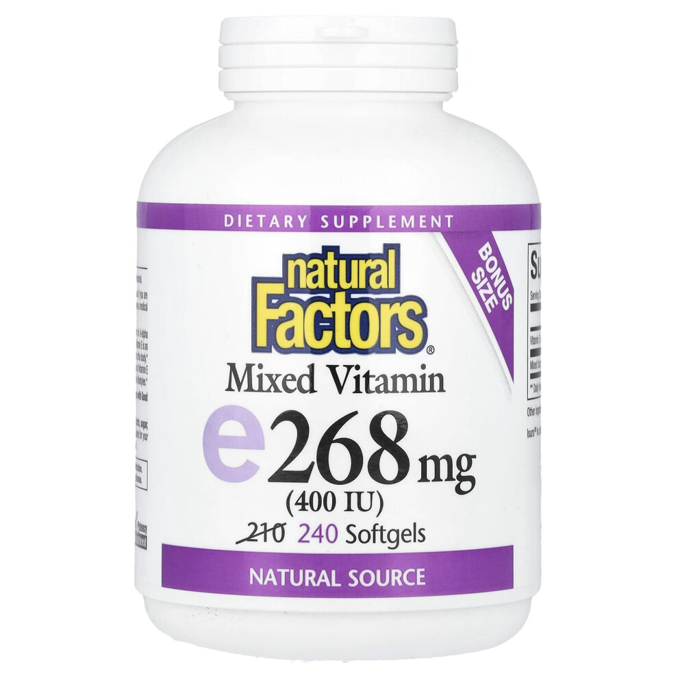 Natural Factors , Mixed Vitamin E, 268 Mg (400 Iu), 240 Softgels
