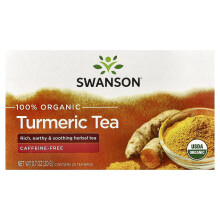 Swanson, 100% Biologische Turmeric Thee, Koffievrij, 20 Thee Zakjes, 0,7 oz (20 g)