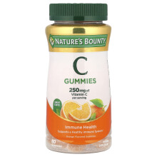 Nature's Bounty, Vitamine C Gummies, Oranje Geur, 250 mg, 80 Gummies (125 mg per Gummy)