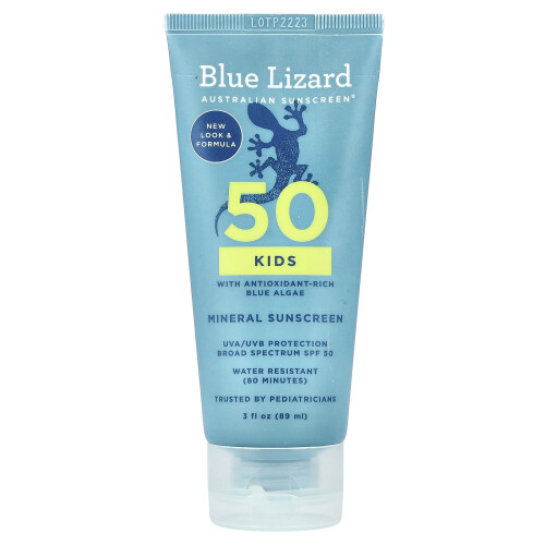 Blue Lizard Australian Sunscreen, Protector solar pentru copii, SPF 50, 3 fl oz (89 ml)