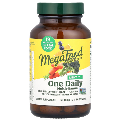 MegaFood, Ανδρικά 55+, Ένα Daily Πολυβιταμίνη, 60 Τάμπετα