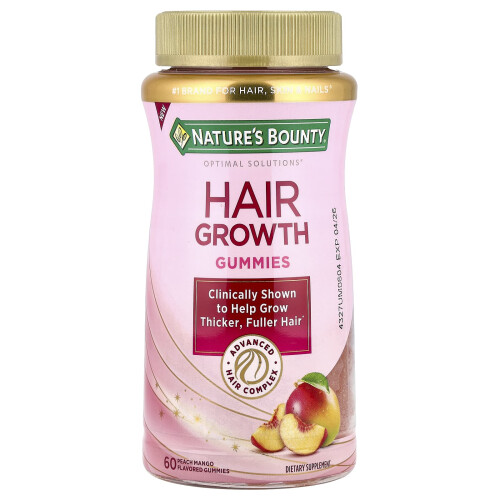 Nature's Bounty, Haarwachstums Gummies, Peach Mango, 60 Gummies