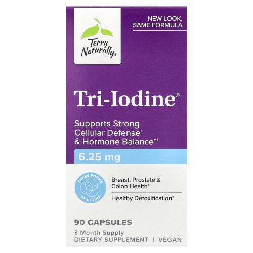 Terry Naturally, Τρι-Ιωδίνη, 6.25 mg, 90 Φιάλες