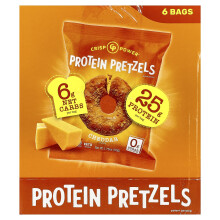 Crisp Power, Proteinpretzel, Cheddar, 6 Beutel, 1,75 oz (50 g) Jeder