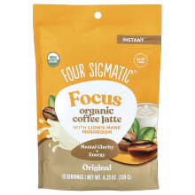 Four Sigmatic, Fokus, Orgaaninen Käsittely Laitteella Lion's Mane Sieni, Alkuperäinen, 4,23 oz (120 g)