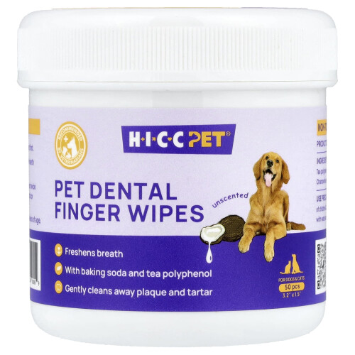 HICC Pet, Κανίνας Οδοντίασης Δάχτυλα, Για Κουνέλια & Γάτες, Ασβέστη, 50 Τμήματα