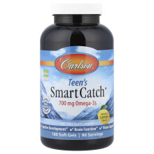 Carlson, Teen's Smart Catch, Natuurlijke Citroen, 700 mg, 180 Soft Gels (350 mg per Soft Gel)