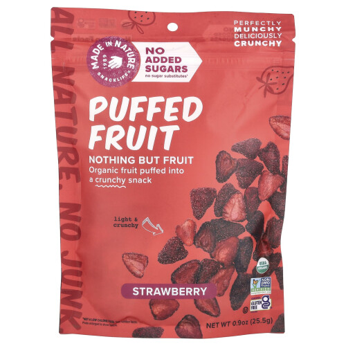 Made in Nature, Puffed Φρούτα, Στρουδούλα, 0.9 oz (25.5 γρ)