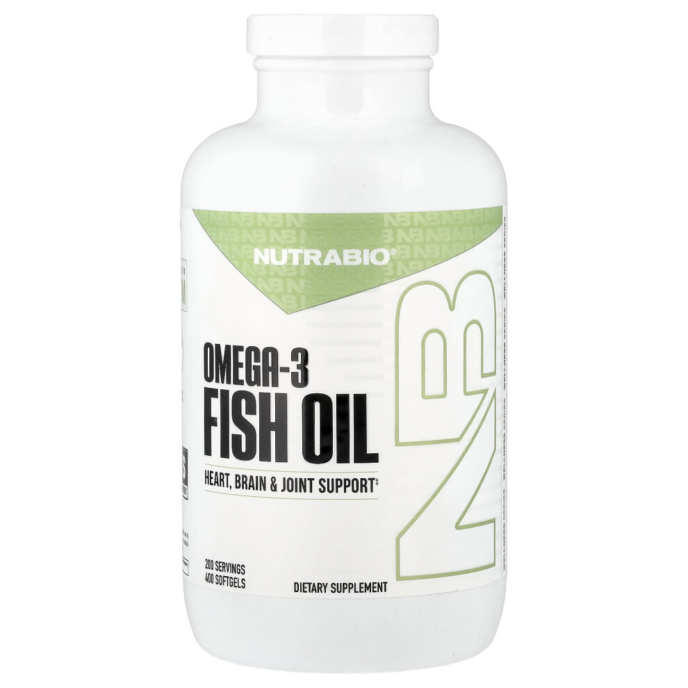 Nutrabio , Omega-3 Fish Oil, 400 Softgels (1,000 Mg Per Softgel)