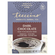 Teeccino, Prebiotisch Kruiden Thee, Donker Chocolate, Koffievrij, 10 Theezakjes, 2,12 oz (60 g)