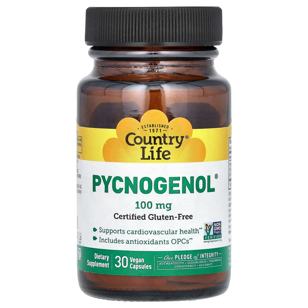 Country Life , Pycnogenol, 100 Mg, 30 Vegan Capsules