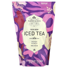 Harney & Sons, Fersk Brew Iced Tea, Indigo Punch, Koffeinfri, 15 To Quart Tea Bags, 7,5 oz (212 g)