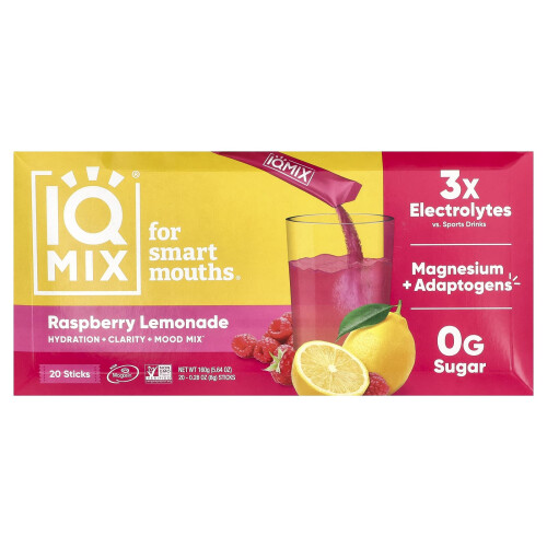 IQBAR, IQ Mix, Raspberry Lemonade, 20 Sticks, 0.28 oz (8 g) Each