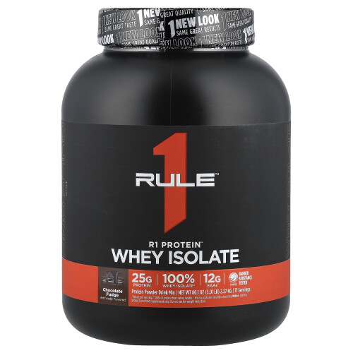 Rule One Proteins, R1 Protein Whey Isolate, Σοκολάτα Φουντούκι, 5.01 lb (2.27 kg)