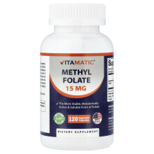 Vitamatic, Metyl folát, 15 mg, 120 rostlinných kapslí