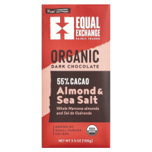 Equal Exchange, Biologische Donkere Chocolade, Amandel & Zeezout, 3,5 oz (100 g)