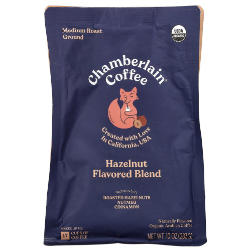 Chamberlain Coffee, Witty Fox Hazelnut Blend, Ground, Medium Roast, 12 oz (340 g)