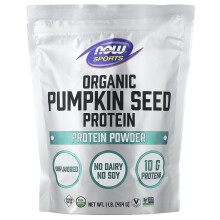 NOW Foods, Sport, Oorganisk Pumpakärnprotein Powder, Osmakade, 1 lb (454 g)