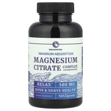 Nobi Nutrition, Magnézium-citrát komplexum magnézium-oxidval, 500 mg, 120 kapszula