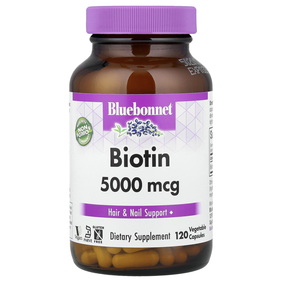 Bluebonnet Nutrition , Biotin, 5,000 Mcg, 120 Vegetable Capsules