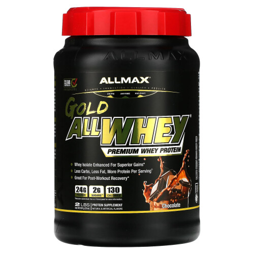 ALLMAX, Goud AllWhey,  Premium Wij Protein, Chocolade, 2 lbs (907 g)