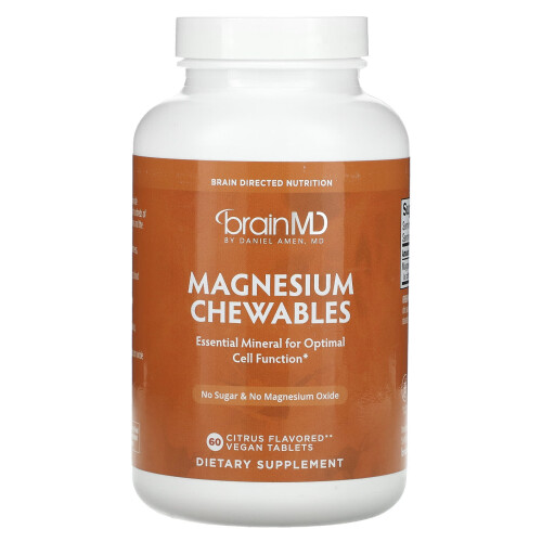 BrainMD, Magnesium Chewing Tablets, Citrus, 60 Vegan Tablets