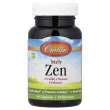 Carlson, Total Zen mit GABA, L-Theanin & B-Vitamine, 30 Kapseln