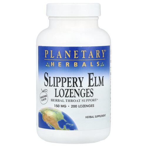 Planetary Herbals, Λοζένγκες από Σλίππερ Ελμ, Ταντζερίνη, 150 mg, 200 Λοζένγκες
